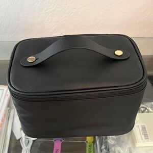 Black Leatherette Travel Cosmetic Case